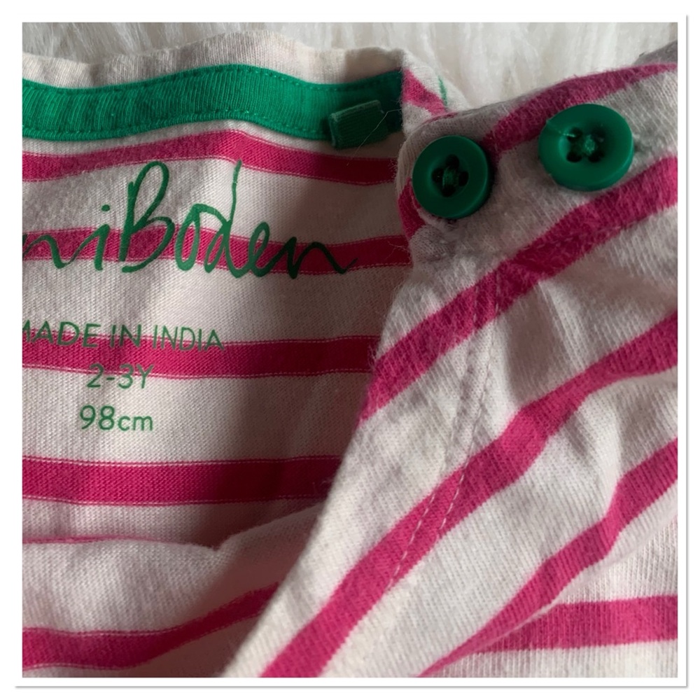 Mini Boden Hotchpotch Jersey Dress Green Pink 2T - Picture 5 of 7